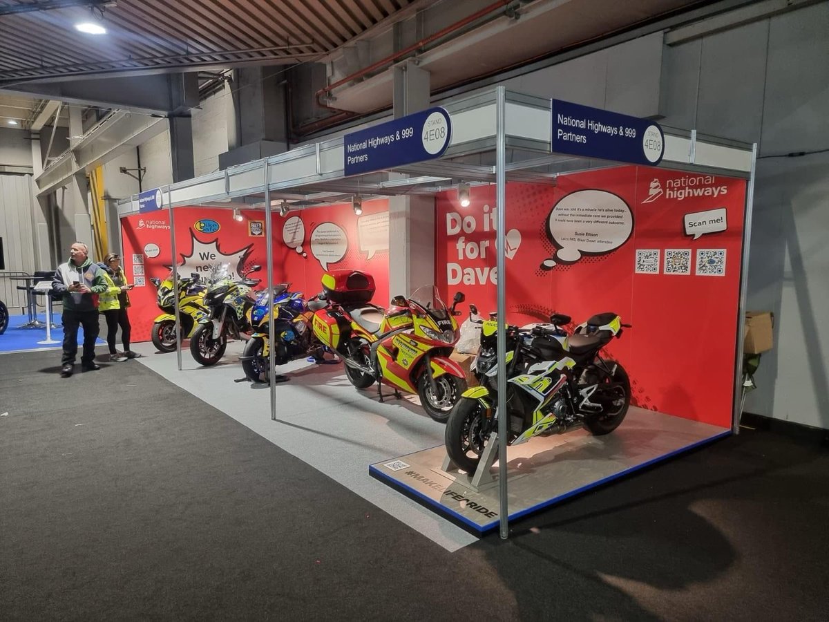 MerPolTraffic's tweet image. Brilliant job by the team, the @BikeSafeUK stand all ready for @motorcyclelive. @MerseyPolice #OpsBikes will be there all day Tuesday so make sure you come and say hello 👋🏼. Hall 4, stand 4E08 with some great prizes to be won each day! #RoadSafety #BikeSafe @NationalHways