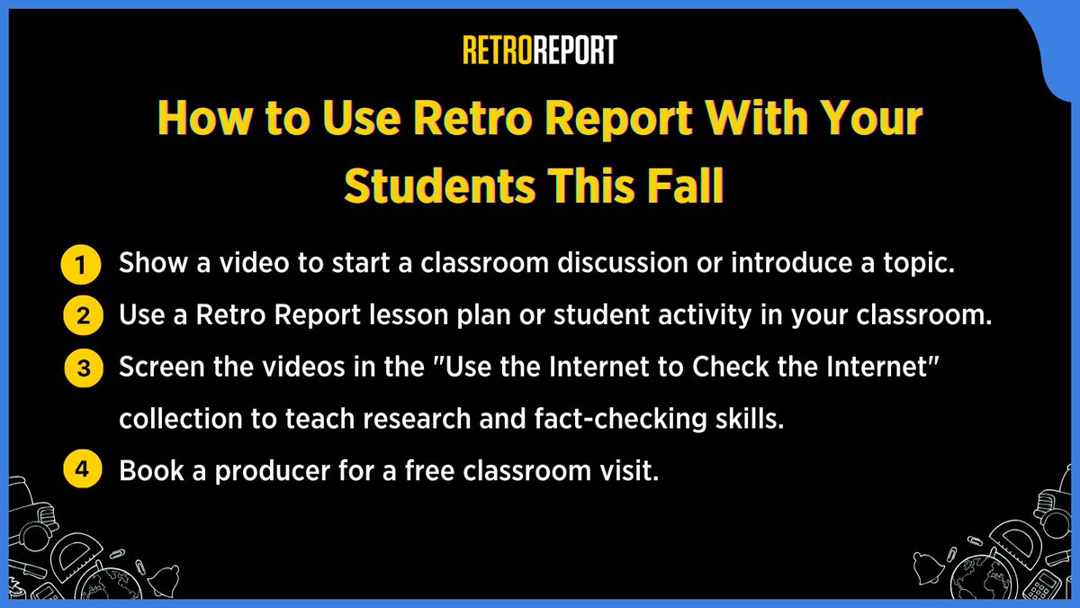 RetroReport's tweet image. #Teachers, are you looking for ways to make your lessons more engaging for your students? Learn how you can take advantage of Retro Report's free resources. Read more: retroreport.org/uncategorized/…
#teachertwitter #edchat