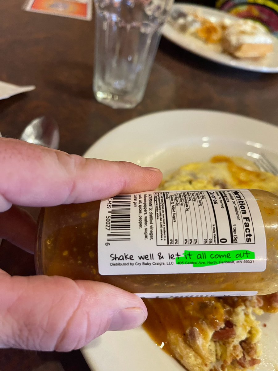 okeytrice's tweet photo. This bottle of habanero hot sauce was way too fucking literal https://t.co/qjdZn1zEWv