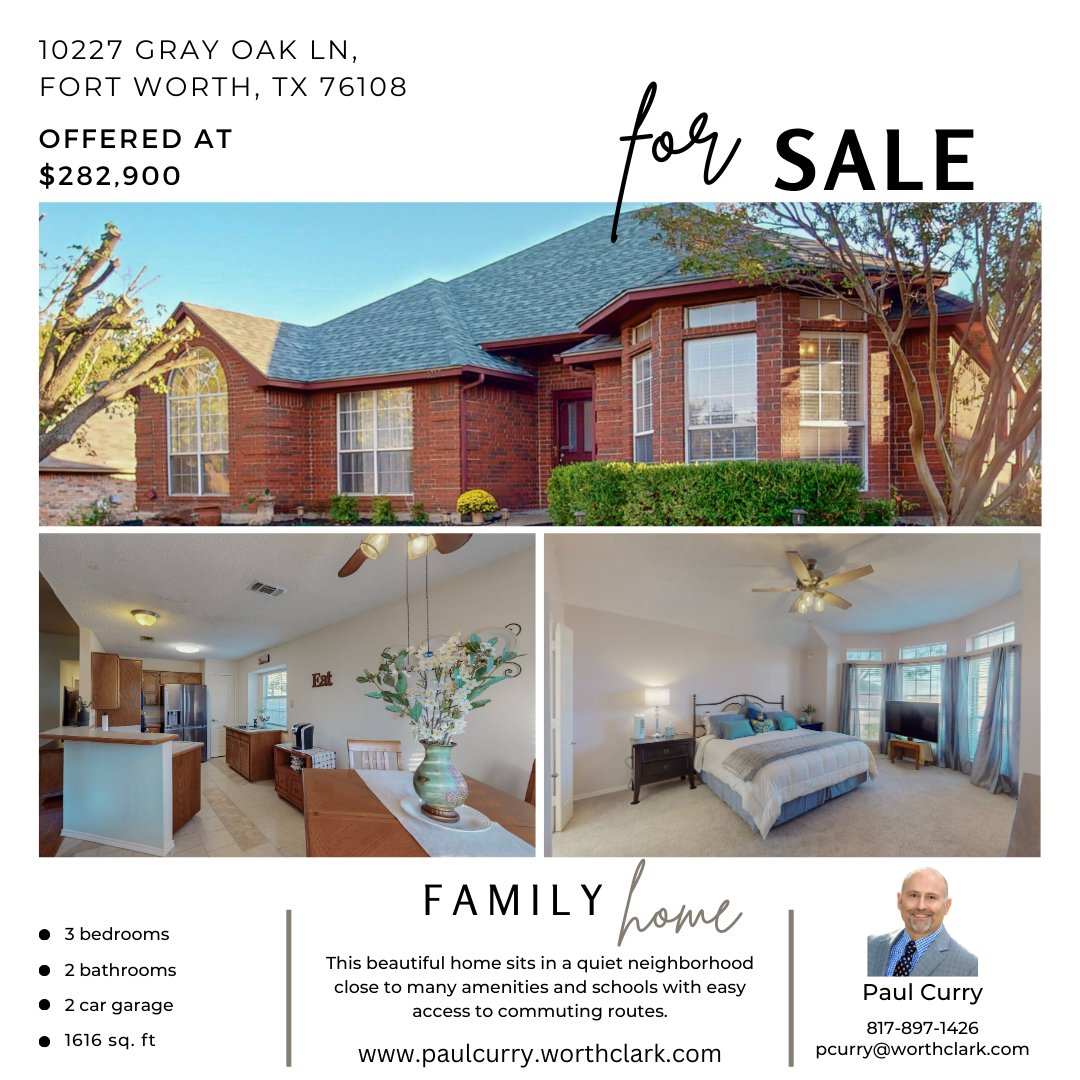 CurryRealty's tweet photo. Looking for a family home in Fort Worth, TX? This is the one! Contact me today for more details.
#fortworthtx #fortworthrealtor #fortworthrealestate #txfamily #familyhometx #dfwrealtor #dfwrealestate #FortWorth https://t.co/OXkPwRnVAM