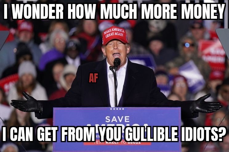 What Donald Trump is really thinking about when he speaks to his #MAGACult supporters.... #MAGAMorons #Trump Do not Vote Trump #J6Tapes Speaker Johnson #J6Footage #Trump2024 Pence #VoteBlueToSaveAmerica