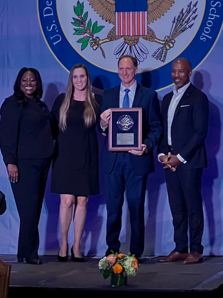 Back in September, Bellamy Elementary was named a National Blue Ribbon School by the Department of Education, an honor just eight schools in the state received for their academic excellence.
 
Principal Burt Kilpatrick and Assistant Principal Jennifer Rosser lead a team of