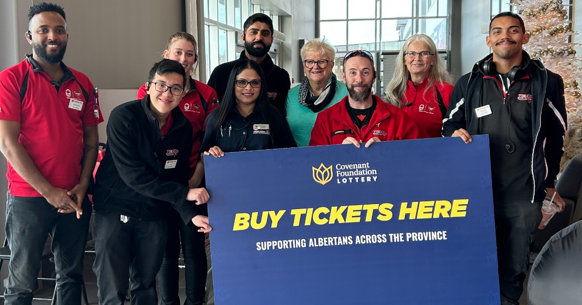 Thank you to Doug Waldie + team at the Canadian Tire, Manning Location, for supporting our @covenantlottery by letting us set up a table for customers to get tix. Thank you for helping to advance seniors' health and wellbeing across Alberta! 💙 covenantfoundationlottery.ca