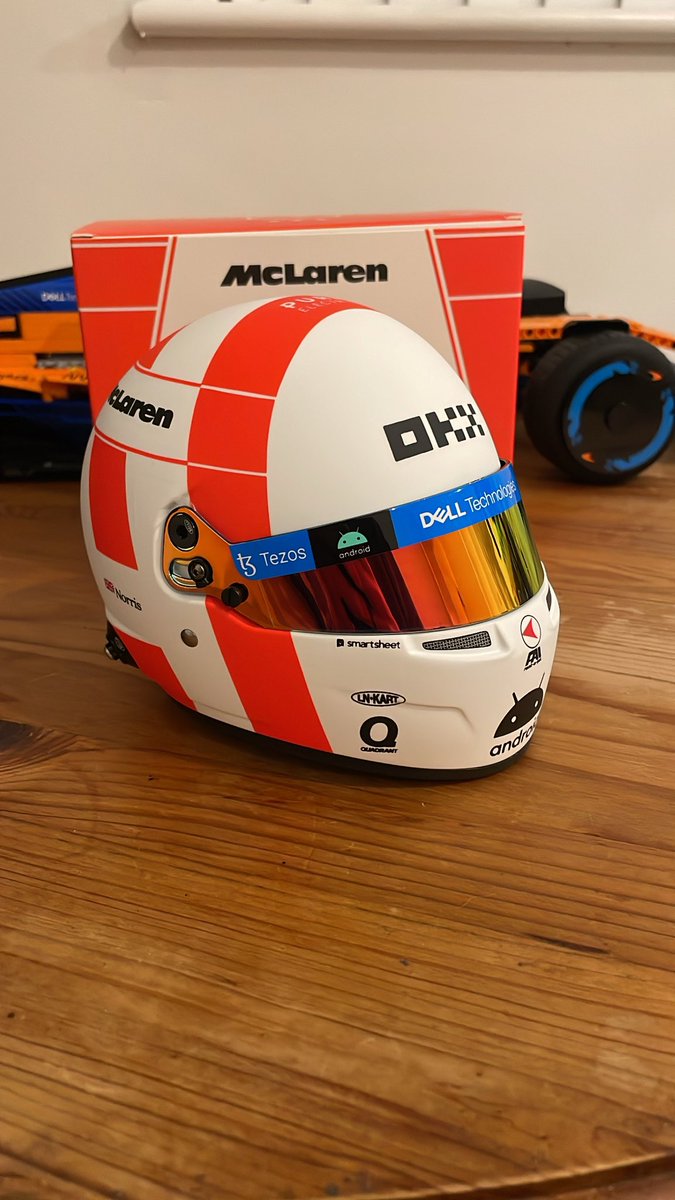 Scottato_Chip's tweet photo. This is such a beauty! @LandoNorris’ Triple Crown mini helmet arrived. So gorgeous, Lando never misses with the helmet designs… @LN4 #F1 https://t.co/9lGEoUnG62