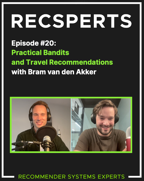 Marcel Kurovski (@marcelkurovski) on Twitter photo 🎰🏨 Bandit Feedback and Travel #recsys with
<a href="/Bramvandenakke1/">Bramvandenakker</a>
from
<a href="/bookingcom/">Booking.com</a>
Episode No. 20 of #recsperts is out now!
We talk about off-policy and on-policy bandits as well as #counterfactual evaluation and more - go check it out:
open.spotify.com/episode/6dM1KL… 🎰🏨 Bandit Feedback and Travel #recsys with
<a href="/Bramvandenakke1/">Bramvandenakker</a>
from
<a href="/bookingcom/">Booking.com</a>
Episode No. 20 of #recsperts is out now!
We talk about off-policy and on-policy bandits as well as #counterfactual evaluation and more - go check it out:
open.spotify.com/episode/6dM1KL…