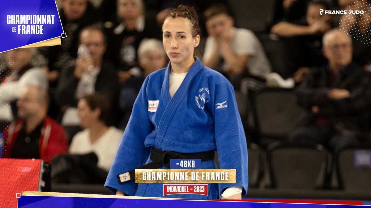 Mélanie Legoux Clement (JC Marnaval 52) remporte sa finale et devient championne de France des -48kg ! 🌟🇫🇷

🥈Anais Perrot (US Orléans Judo Loiret)
🥉Mélanie Vieu (PSG Judo) 
🥉Laura Espadinha (ESBM Judo)

📸 France Judo/P.Rabouin
#FranceIndividuel2023 #Caen2023 #FierdEtreJudoka