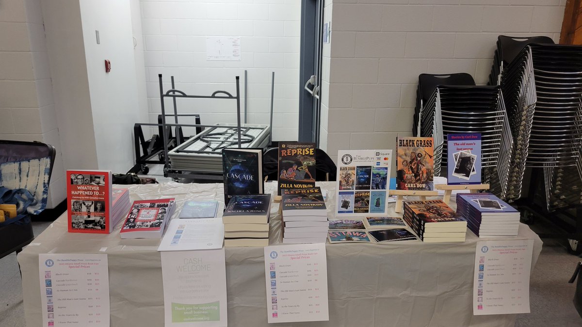 Though I'm not in the photo, I *am* at the Tom Brown Arena (141 Bayview Station Road) for the Ottawa Small Press Book Fair. Come on down! #books #booksale #ottawaevents #smallpress