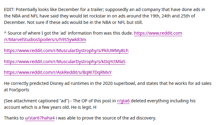 GTAVInewz's tweet photo. Rockstar will apparently showcase ads in the NBA &amp; NFL on the 19th, 24th, and 25th of December 👀 https://t.co/O27fvnubD1