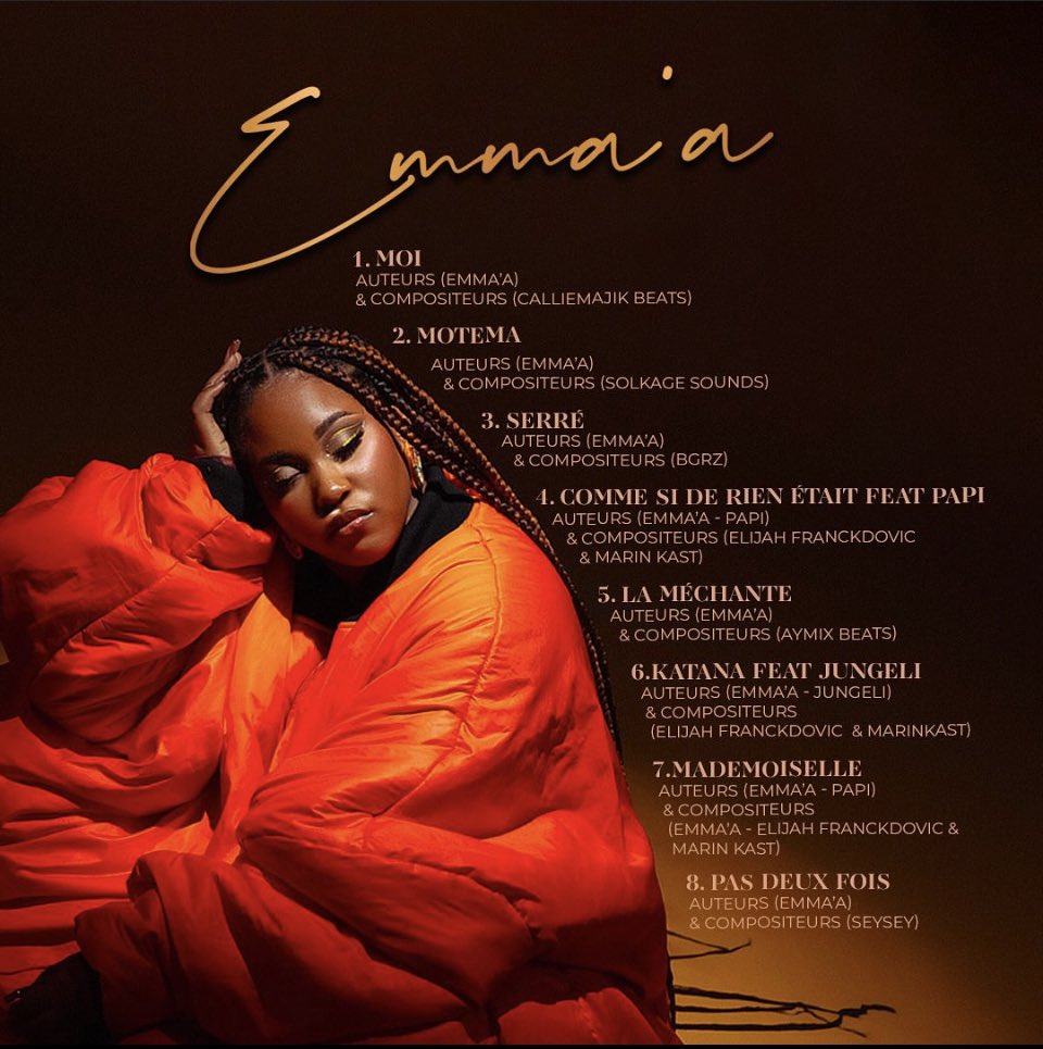 MarieYasmine_ga's tweet image. Je suis accro au nouvel album d’Emma’a, un album avec plusieurs genres, souk, slow, afro-love etc. Emma’a une étoile, à la mélodie enchanteresse. #emmaa  #ayanakamura #tayc #energy #tiakola