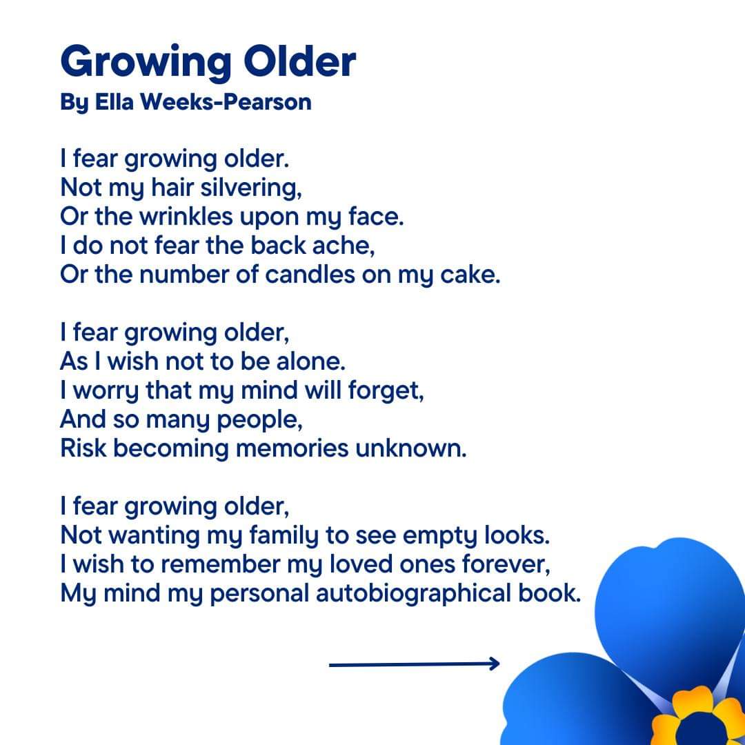 Growing older poem from Ella Weeks-Pearson. 

This is a stunning poem and one of my favourites. 

#poetry #dementia #alzheimers #growingolder