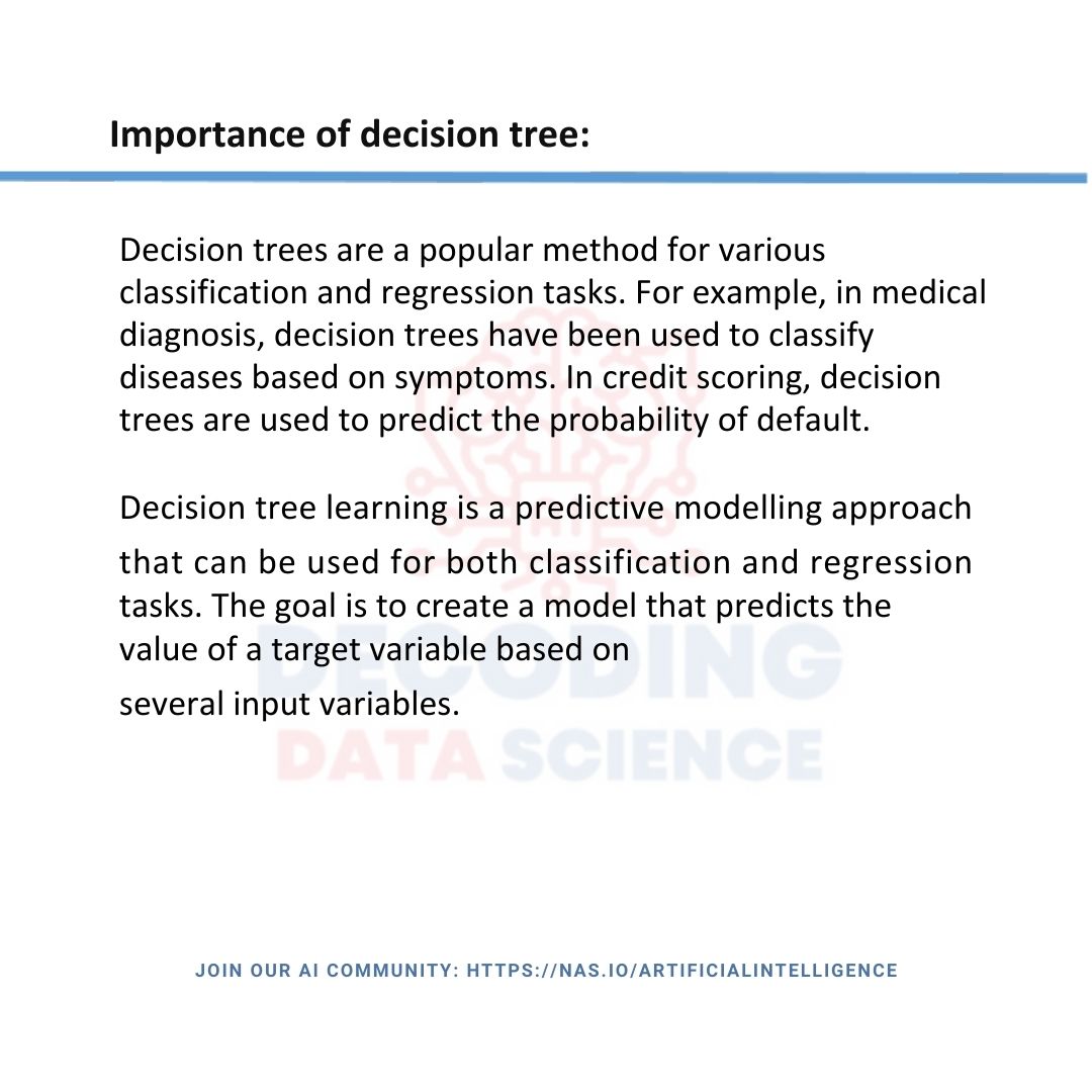 🌳Unlock the Power of Decision Trees!🤔

 Dive into the world of data-driven choices with Decision Trees in #DataScience.📊

🔍Learn to analyze, visualize, and make informed decisions.

🚀Ready to branch out into intelligent insights?Explore Decision Trees now!🌐#DecisionTree #AI