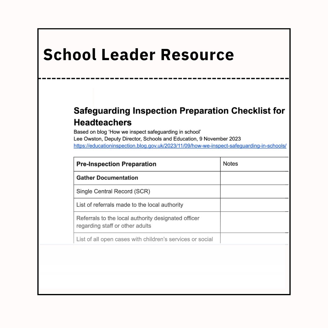 Headteacherchat's tweet image. New resource:

Safeguarding Inspection Preparation Checklist for Headteachers

headteacherchat.com/resources/safe…