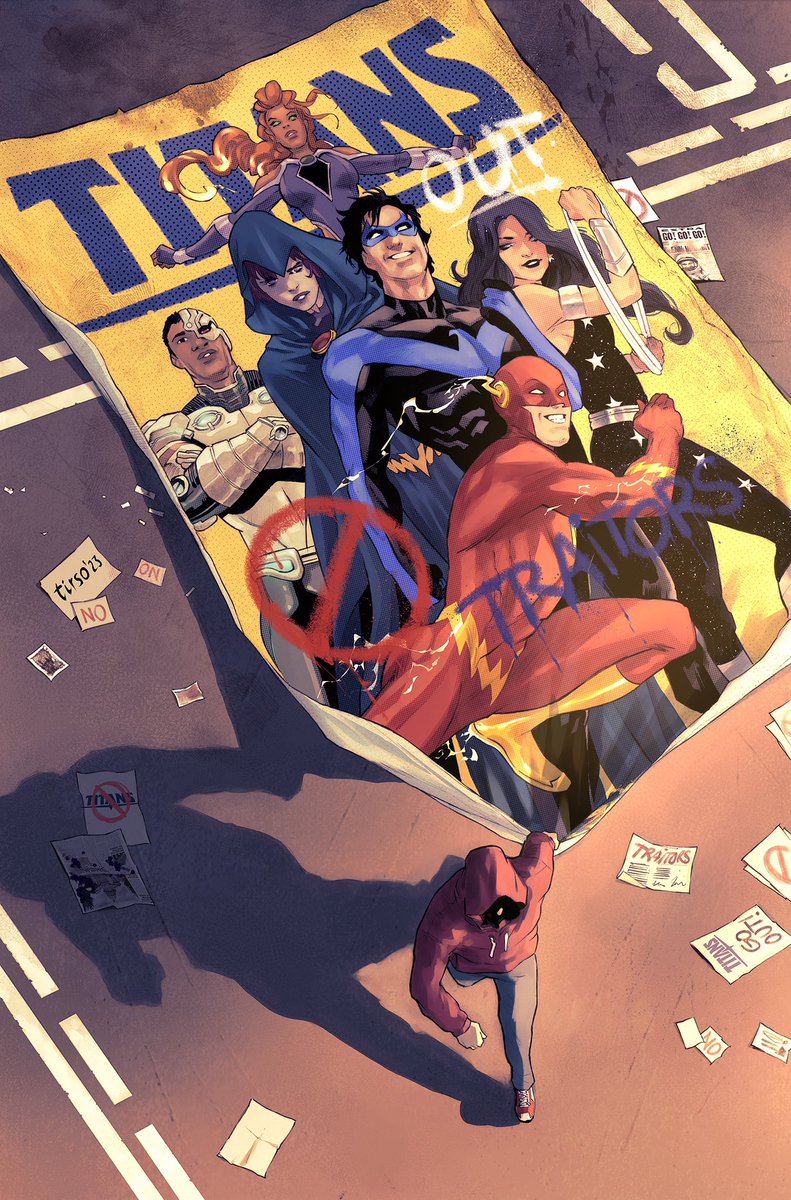 TirsoCons's tweet image. My variant cover for TITANS #8

The first time I draw these heroes, and I couldn&apos;t be more excited than under the direction of my friend @TomTaylorMade , and with interiors by @StephenSegovia , to share covers with my admired @Danmora_c 🙌🏻

1/2
