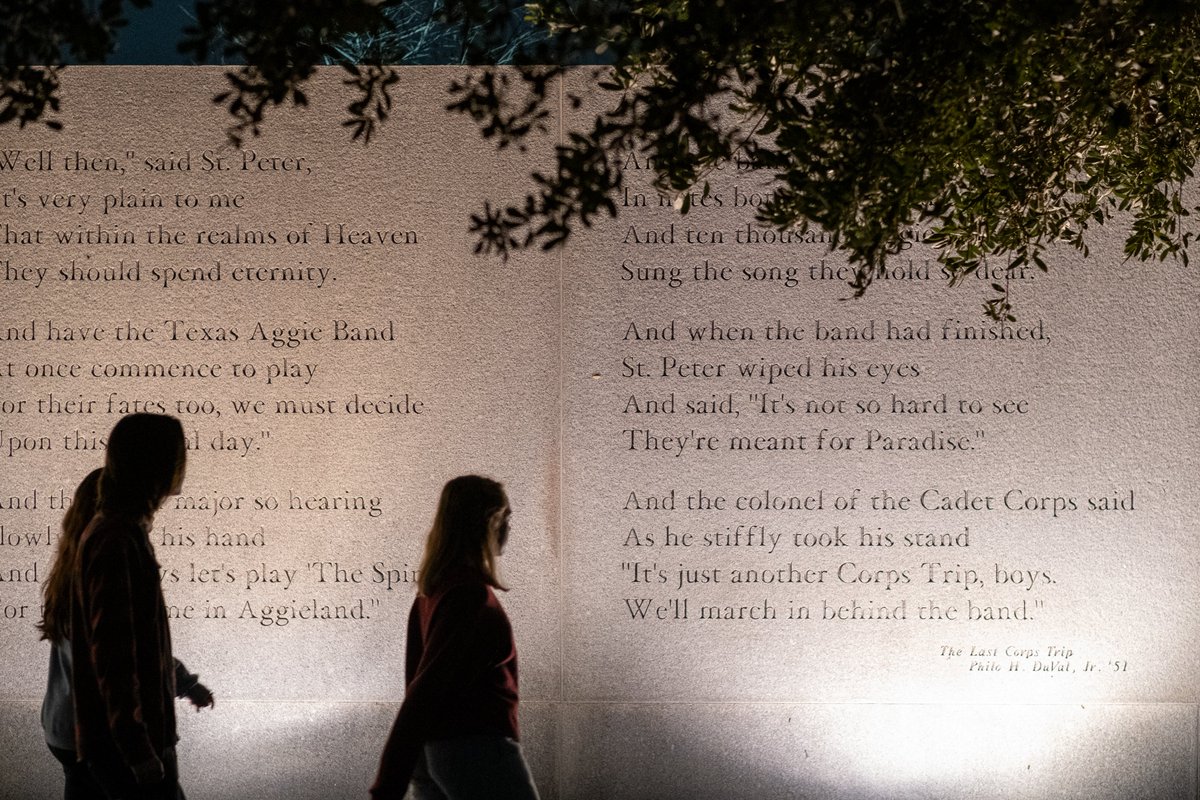 TAMU's tweet photo. This morning at 2:42 a.m., thousands of Aggies gathered at the Bonfire Memorial to remember the twelve we lost 24 years ago. https://t.co/YbC71pHcLn