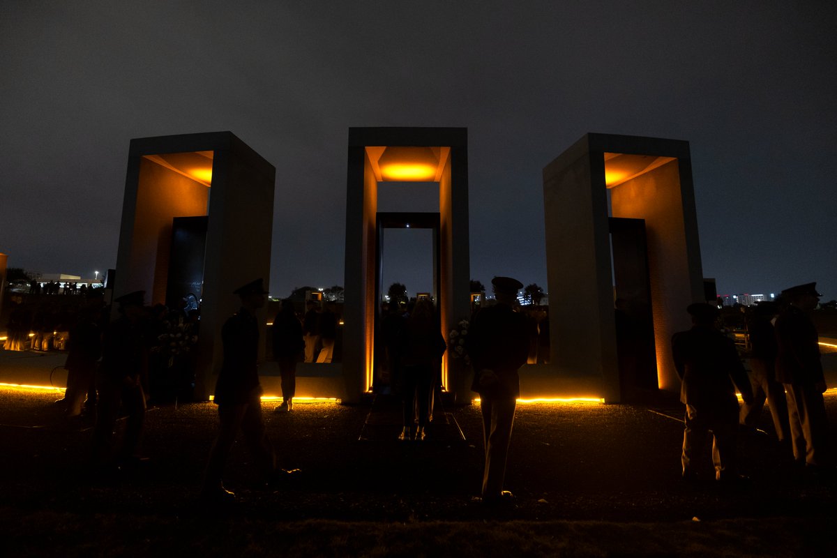 TAMU's tweet photo. This morning at 2:42 a.m., thousands of Aggies gathered at the Bonfire Memorial to remember the twelve we lost 24 years ago. https://t.co/YbC71pHcLn