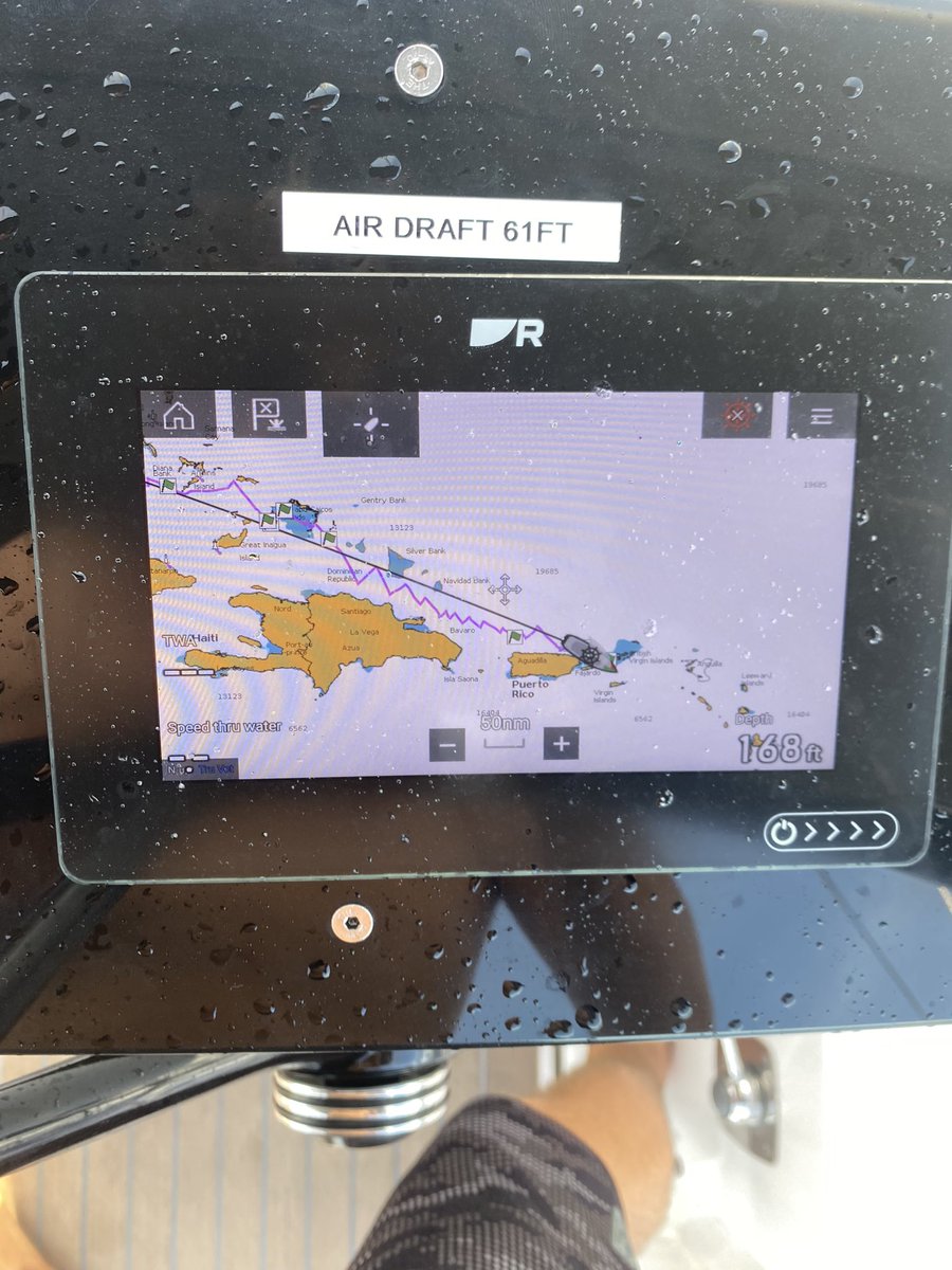 landajonathan's tweet photo. Views from the thorny path, 1500 miles and 16 days beating upwind against the trades to get to the Caribbean. Do not recommend. https://t.co/75dzCQUJQm