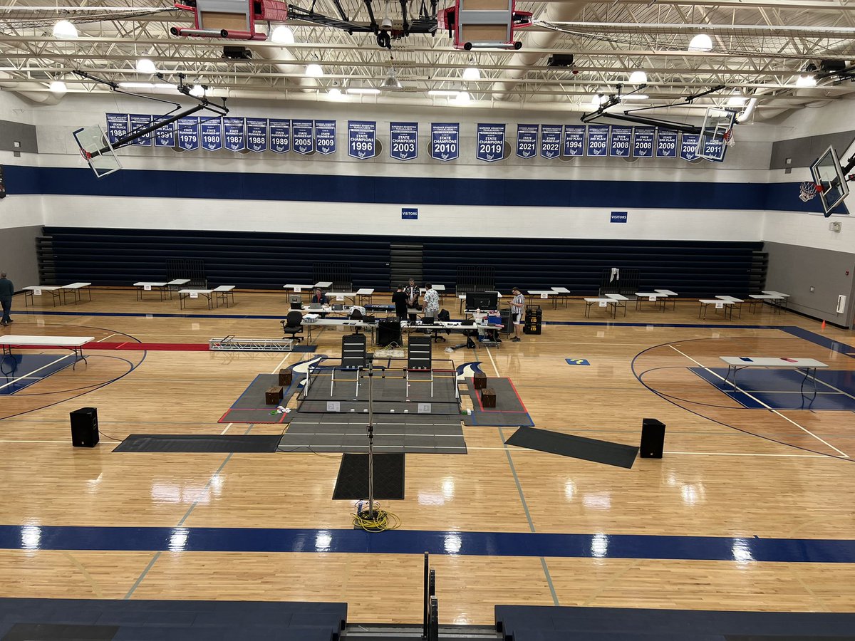GEHSSimpson's tweet photo. We are excited to host our first robotics competition at GEHS today. Come out and support the students. The morning competition session will start around 10. Admission is free. @kcstem1 @GEHSBlazers @bellfgehs @GardnerEdgerton #leGEndary https://t.co/qnakP8fnnf