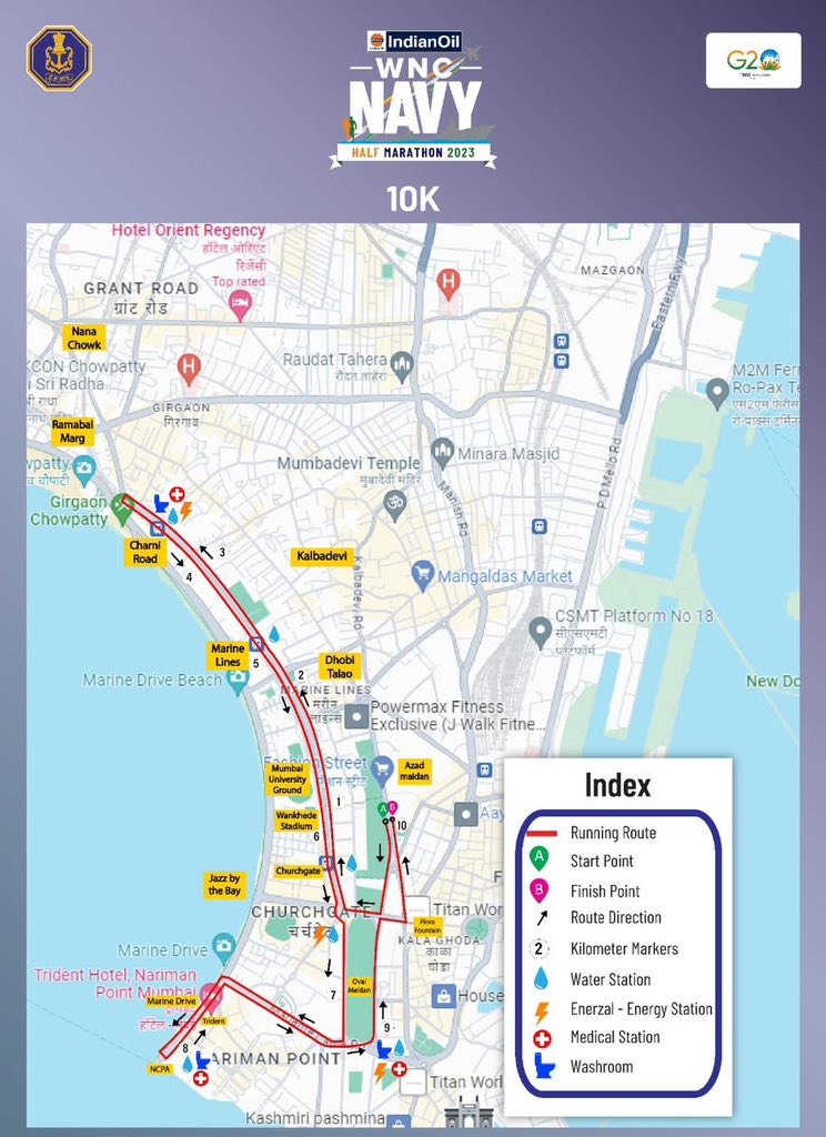 MTPHereToHelp's tweet photo. Route for the “Indian Oil WNC Navy Half Marathon 2023" https://t.co/YT1HTzM5C2