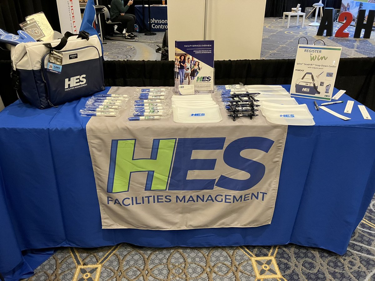 HESfacilities's tweet photo. We’re here at booth # 308 this morning till 10:30! #TSBA23 TN School Board Association. Come chat about better facilities in your district! #facilitiesmanagement #custodialservices #K12schooldistricts https://t.co/5MiWyizX4G