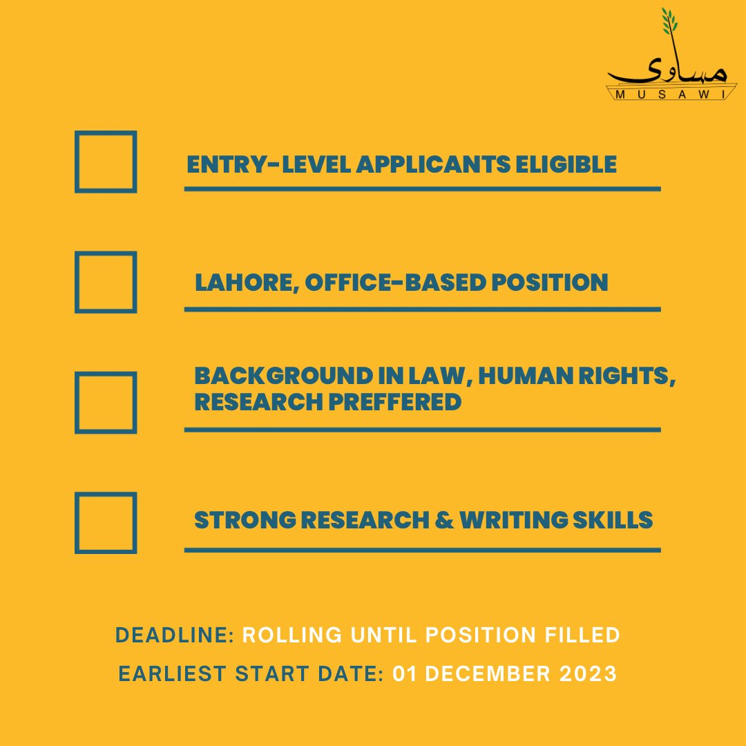 Are you passionate about research? Are you committed to knowing more and doing more with what you know? If yes, we’re looking for you!🕵🏻‍♀️ Interested applicants are requested to email their CV, cover letter and a writing sample at info@musawi.org