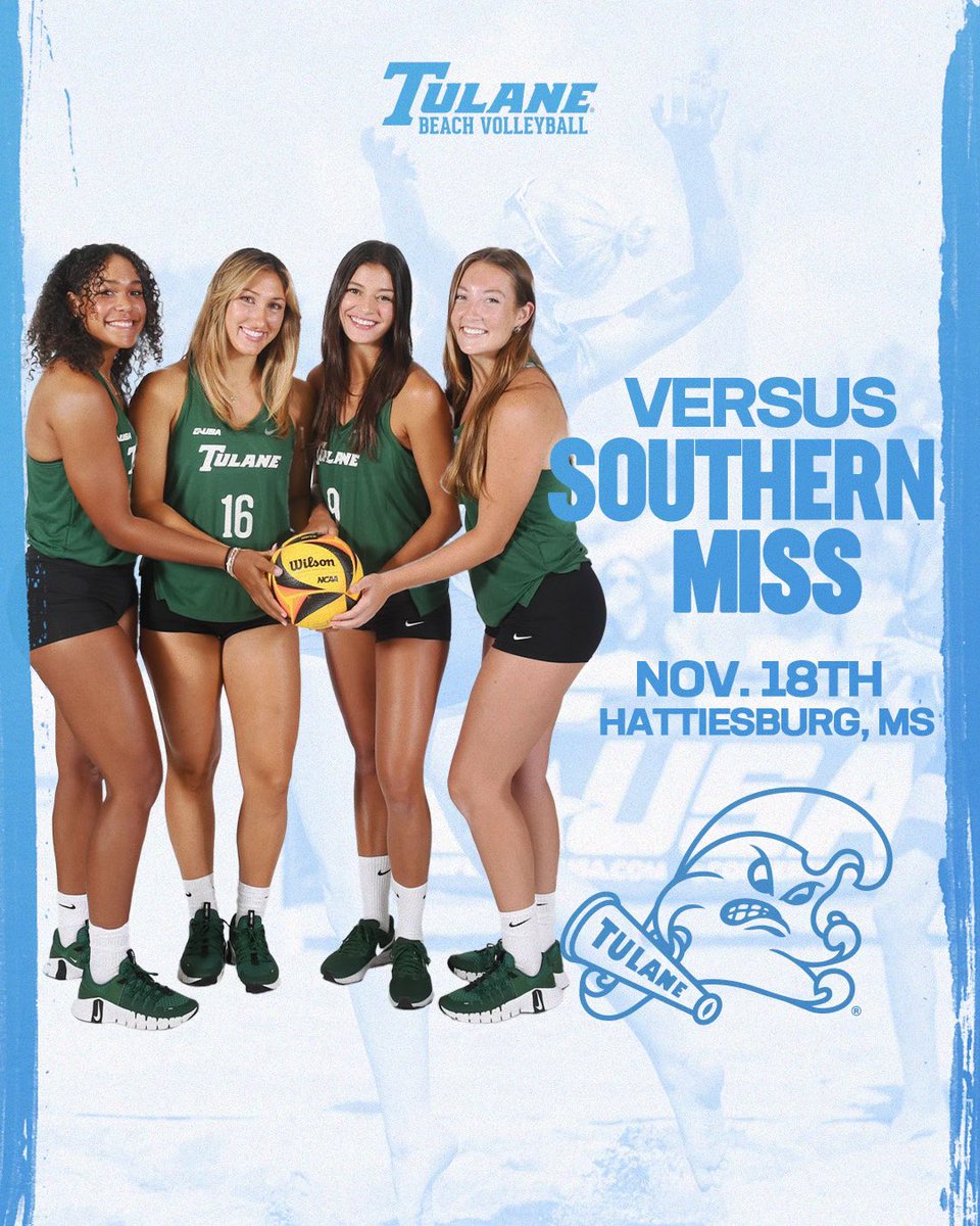 GreenWaveBeach's tweet photo. Last one in the fall 🤩

🆚: Southern Miss
📍: Hattiesburg, MS
🕙: 10 AM

#RollWave🌊🏖️ https://t.co/zbqcFIR3So
