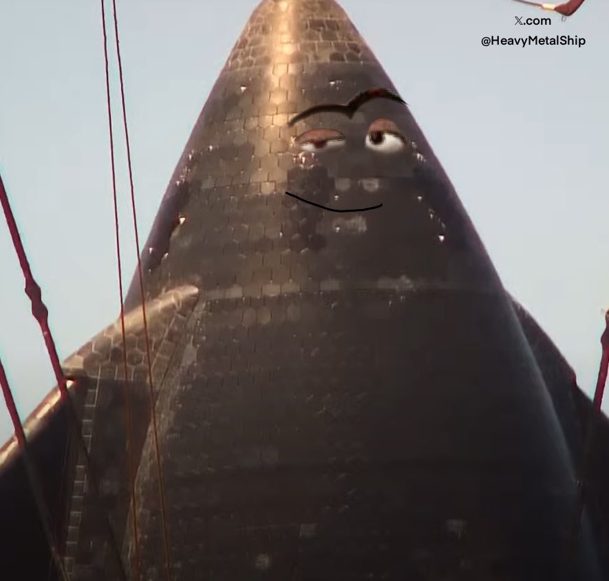 <a href="/SpaceX/">SpaceX</a> RIP ship 25 aka Moto Moto and booster 9. 🫡
Thank you for both your sacrifice for the greater good of humanity. 🚀

We starships try not to get too attracted to one another, but can we all press F for my friends? 🥺