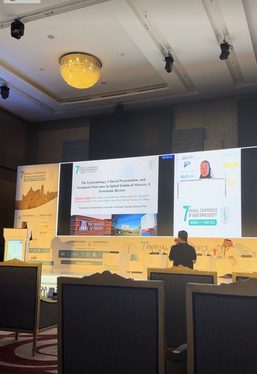 Incredibly proud of @DrEbtesam_A, nsg resident from Bahrain and past research fellow with our #BannerSpine team, for presenting at the @SaudiSpine annual meeting earlier today. Ebtesam is a natural leader and a great example for other aspiring women neurosurgeons in the MidEast…