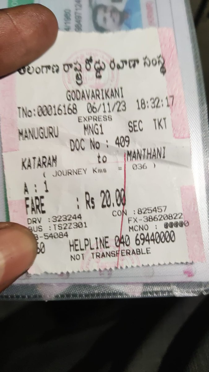 mamidi9's tweet photo. @tsrtcmdoffice @TSRTCHQ @HiHyderabad @SajjanarVC @PROTSRTC @YakaswamyChalla Good evening  sir 
Ts02z0301 bus trim not to print season combination ticket ... Conductor says  ....this trim is update    í trim..
No option to issue the combination  ticket... &amp; he says purchase the ticket or get down the bus... I have monthly season pa https://t.co/ckiw2SYpEL