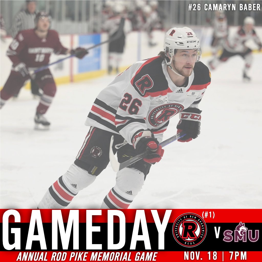 UNBMHockey's tweet photo. 𝙂•𝘼•𝙈•𝙀 𝘿•𝘼•𝙔

Back at it tonight against SMU for the Rod Pike Memorial Game!

📍Fredericton, NB (AUC)
🆚 SMU
⏰ 7:00pm Puck Drop
🎟️https://t.co/KvJZ2ARYU2

Go Time REDS NATION‼️

#goredsgo https://t.co/Ytg0qQW9ri