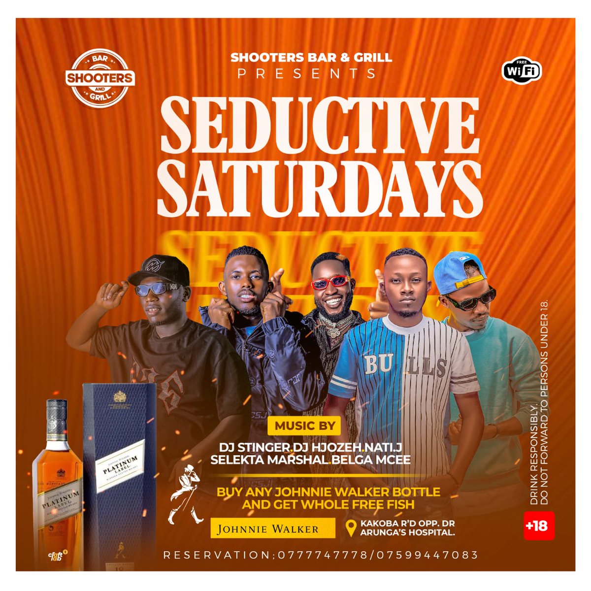 DjHjozeh's tweet photo. Tonight we are @ShootersBar_Mbr for the Seductive Saturdays with my brothers; 
☆ @deejaystingerug 
☆ @DjNatiJ
☆ @SelektaMarshal 
☆ @BelgaLive1997 

Come and enjoy some cool music as we sip something cold.  
#MrCoolStuff 
#SeductiveSaturdays https://t.co/Hu1s4MwnRl