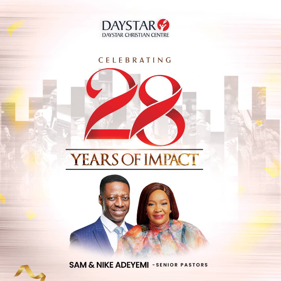 NikeAdeyemi's tweet photo. Happy 28th anniversary Daystar. Glory to God! Grateful for lives touched, changed over 28years. Let’s keep spreading Christ’s love &amp; raising excellent leaders. https://t.co/abTlmx6pWC