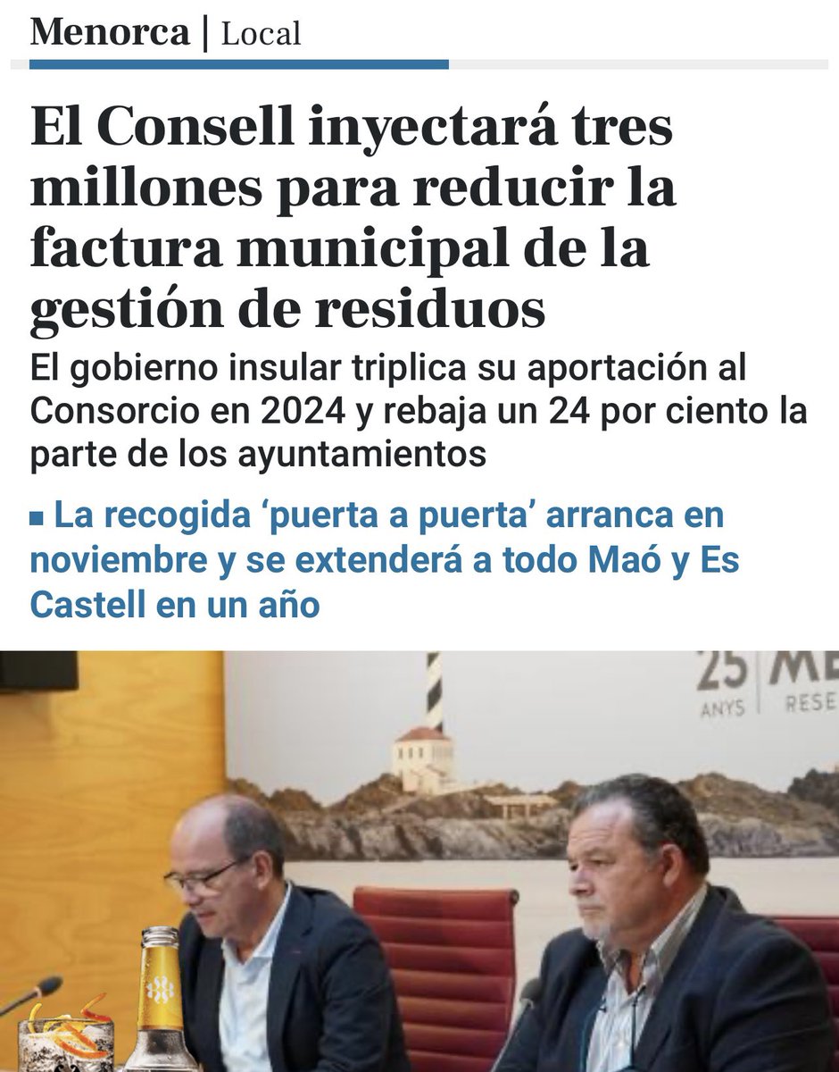 ppmenorca's tweet photo. El @ConsellMenorca triplica su aportación al Consorcio, con el objetivo de mejorar el servicio de recogida.

Nuestro compromiso con la Reserva de Biosfera no se limita a retórica vacía, sino que se traduce en acciones concretas. 

#PPMenorca💙

https://t.co/sDGHxH1cpW https://t.co/c7jqgXgN1n