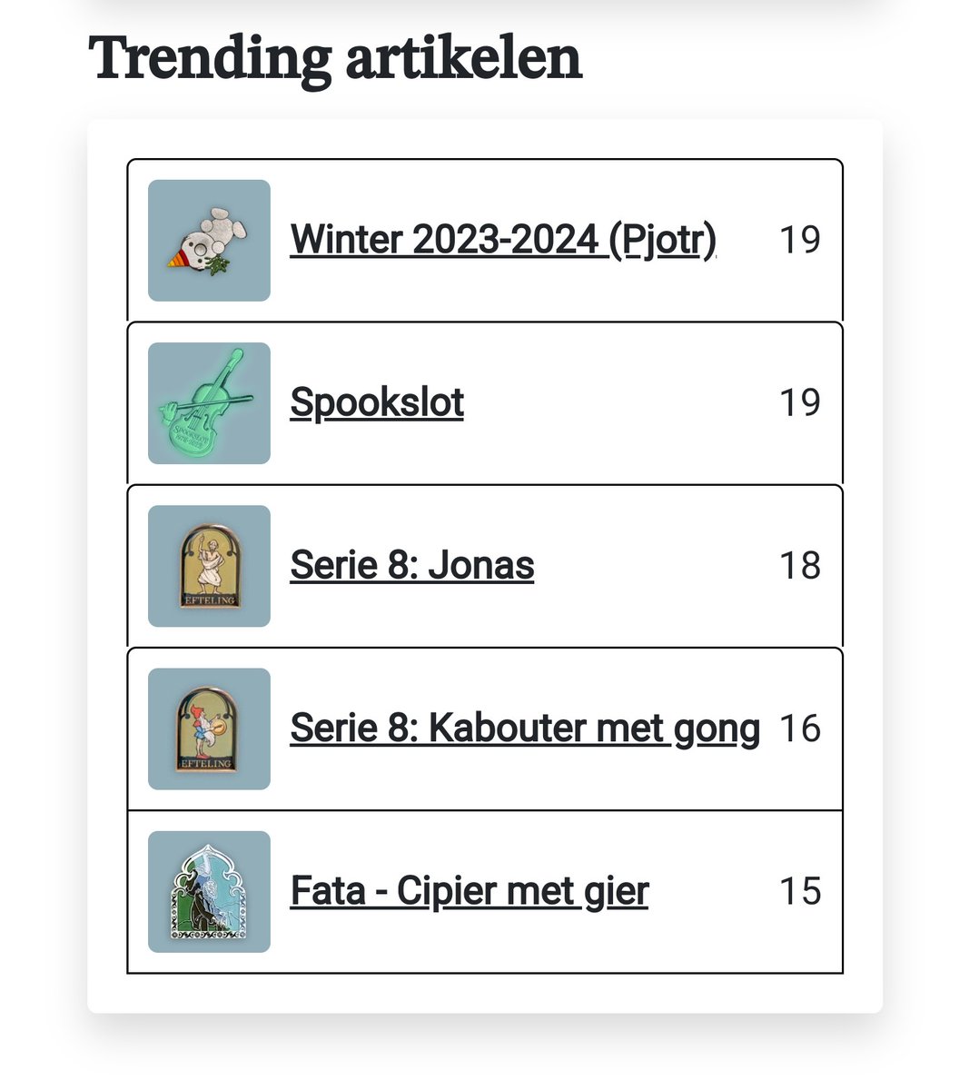 De Pjotr pin is nr. 1 trending in onze verzamelgids! Leuk dat jullie hem zo actief verzamelen 😁✨ #Efteling #Pjotr