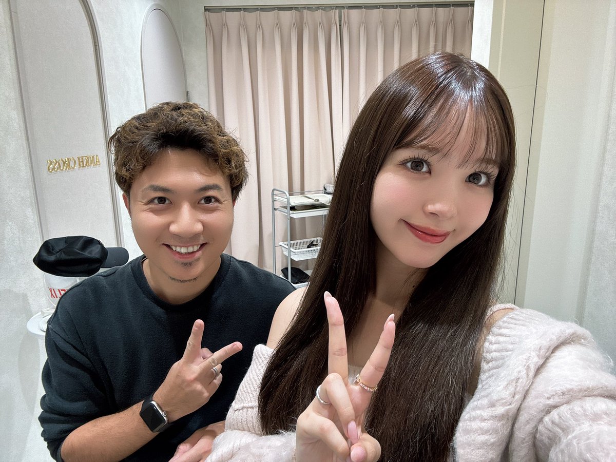 hiroto7031's tweet photo. 藤田ニコルちゃん✨

髪色をピンクから秋色にトーンダウン！
前髪もカットしてヘアメンテナンス完了🫡
いつもありがとう！☺️ https://t.co/OqBSzb7hJY