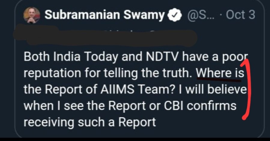 PriyaSi47091986's tweet image. Justice4SSR A Resilient Fight
Talk abt poor reputation 4telling d truth❗️ @CBIHeadquarters responded2 @Swamy39&apos;s July&apos;20 letter in details bt didn&apos;t confirm whether it actually recd. d report frm #SudhirGupta? 
3.5yrs now-the questns remain-&quot;where is d AIIMS report&quot;? 
Why was ++