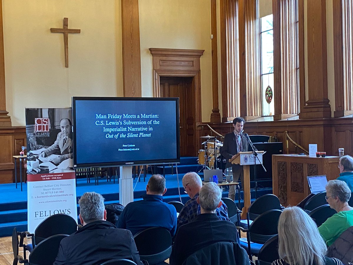 LinkensPeter's tweet photo. What an incredible experience to be a part of the C.S. Lewis Literary Symposium 2023 🦁 where I got to present my paper "Man Friday Meets a Martian: C.S. Lewis's Subversion of the Imperialist Narrative in Out of the Silent Planet". https://t.co/buXTifdF3O