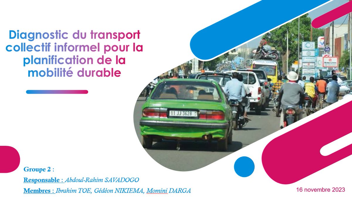 ergue19's tweet photo. Dans le cadre de la rencontre de concertation des acteurs pour mieux coordonner les projets urbains du Grand Ouaga, tenue le 16 novembre 2023, j’ai eu l’insigne honneur de faire une présentation axée sur le transport informel.

#transport collectif informel
#Grand Ouaga https://t.co/7GuQKHpUHs