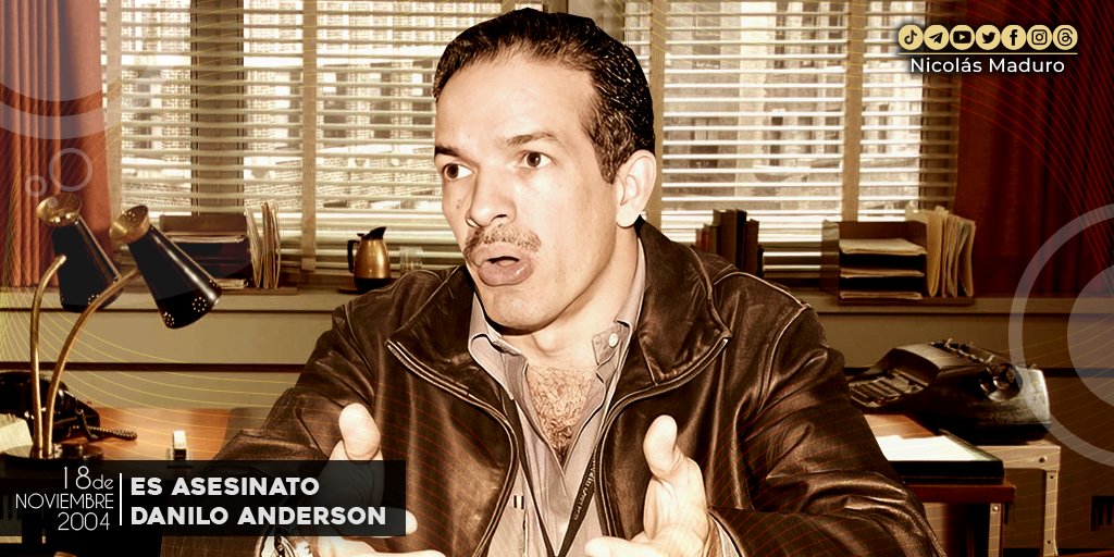Se cumplen 19 años del vil asesinato del abogado revolucionario Danilo Anderson, mientras investigaba los hechos del 11, 12 y 13 abril de 2002. Danilo, un profesional admirable, honesto, responsable y decidido, a quien nuestro Pueblo reconoce y recuerda como "El Fiscal Valiente".