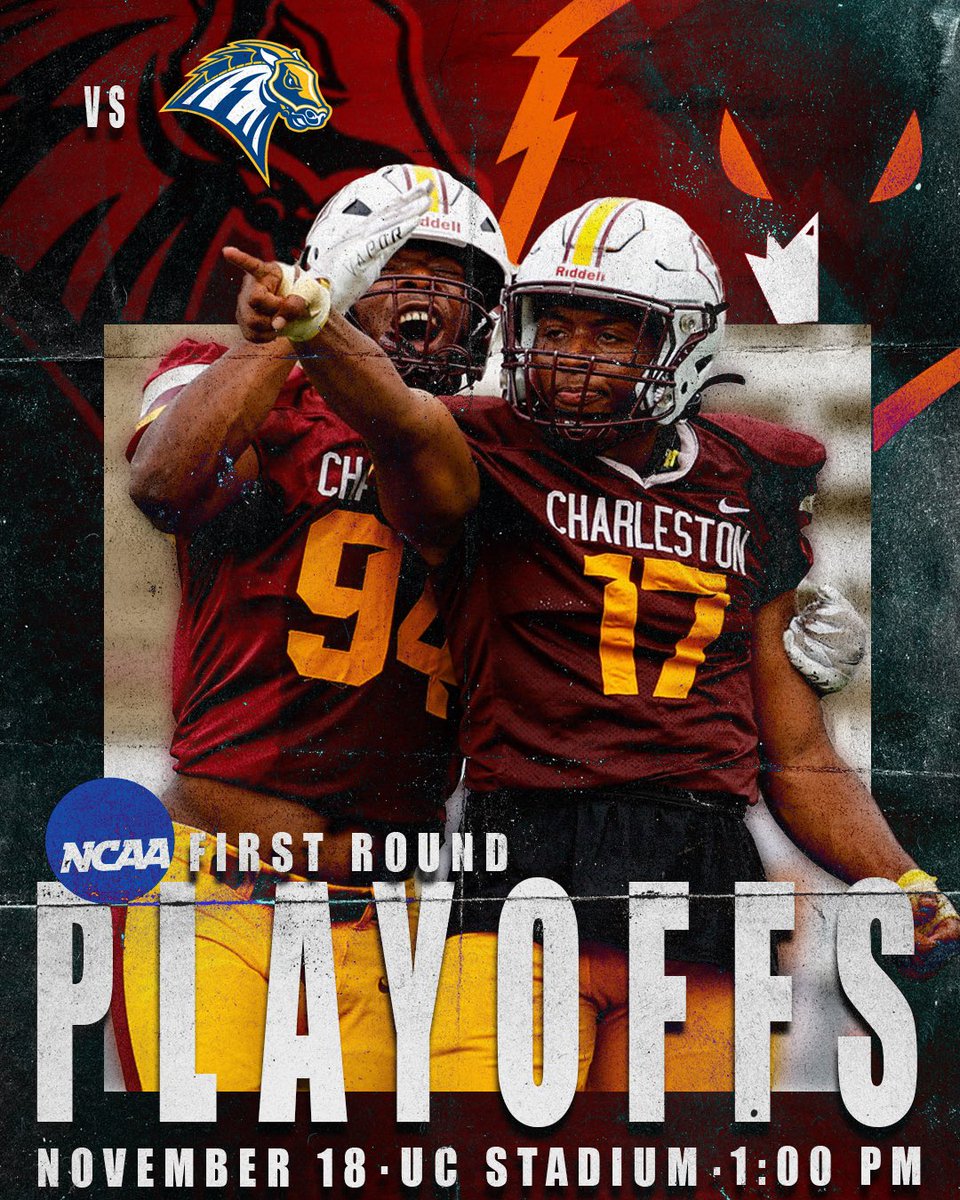 🏈 IT’S…TIME. Charleston checks into the playoffs for the first time since 2015 🦅 They will face the Chargers in the first round of the Super Region One Playoffs ‼️ 🆚 New Haven 📍 Charleston, WV ⌚️ 1:00 PM 📊 ucgoldeneagles.com/sidearmstats/f… 📺 vcloud.blueframetech.com/broadcast/ppv/… #WingsUp