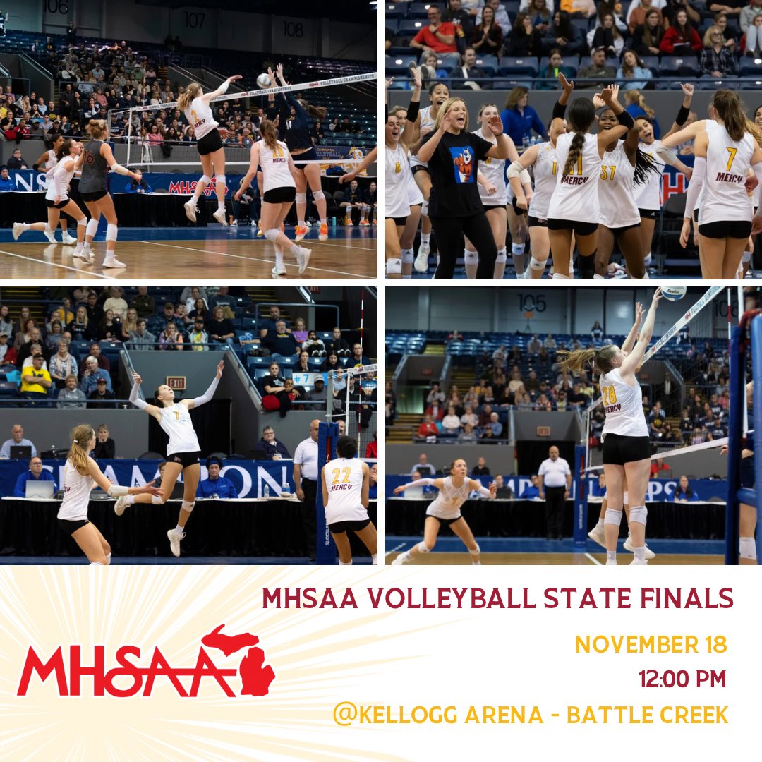 MHSmiAthletics's tweet photo. MHSAA VOLLEYBALL FINALS 

Tickets : https://t.co/ItLc4CP77p https://t.co/rRP9WOuIke