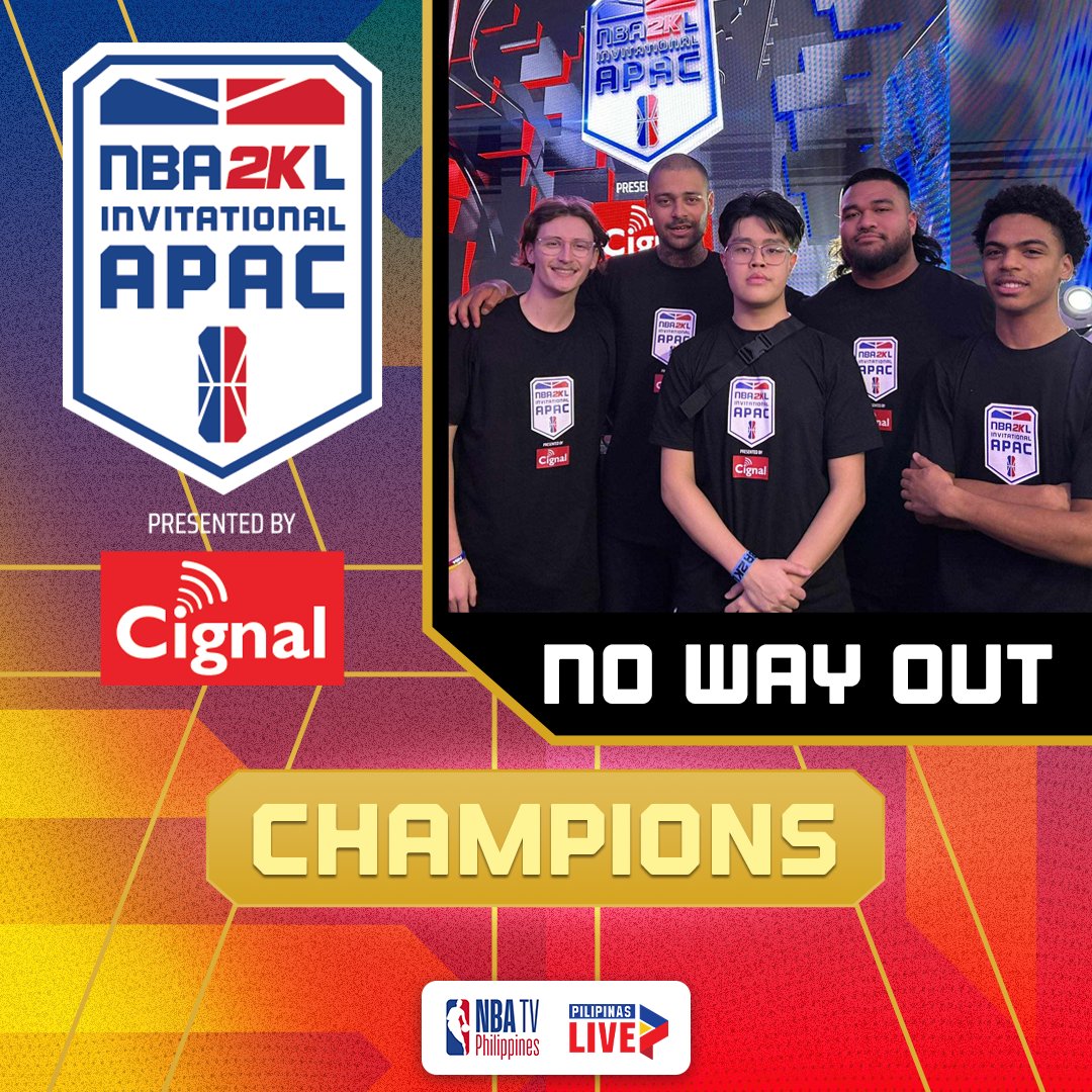 No Way but up! Australia's No Way Out got an incredible twist ending, appearing as a last-minute replacement in the semifinals and winning the $5,000 prize against NAOS Esports in the NBA 2K League APAC Invitational Presented by Cignal! #LiveAwesome #EveryonesGame #NBAonCignal