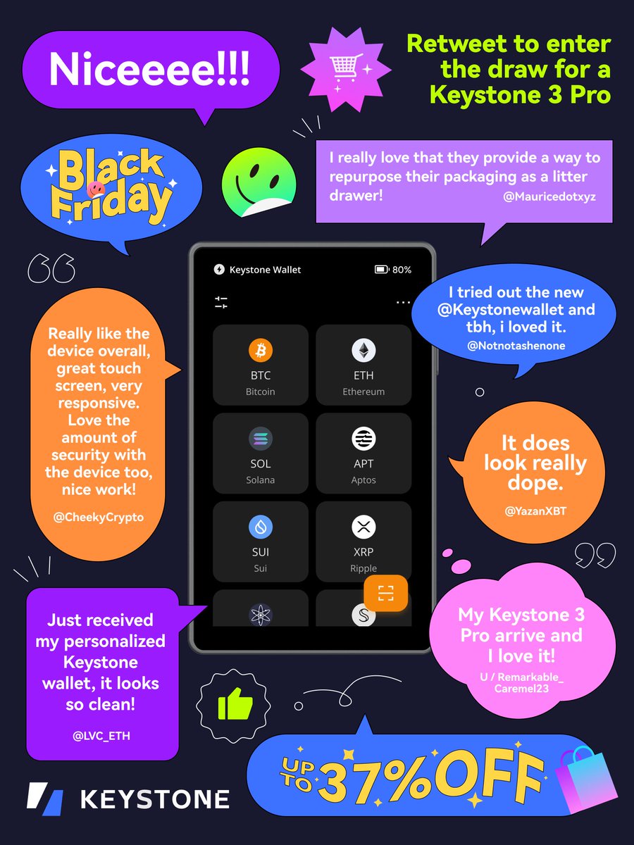 Huge shout out to our amazing community for supporting us all the time 🙌

Your continuous backing fuels our improvement &amp; your unbiased feedback helps us propel forward 🚀

As a token of our gratitude, get up to 37% off
 👉🏻  bit.ly/KeystoneBF

🔄 RT to win a Keystone 3 Pro