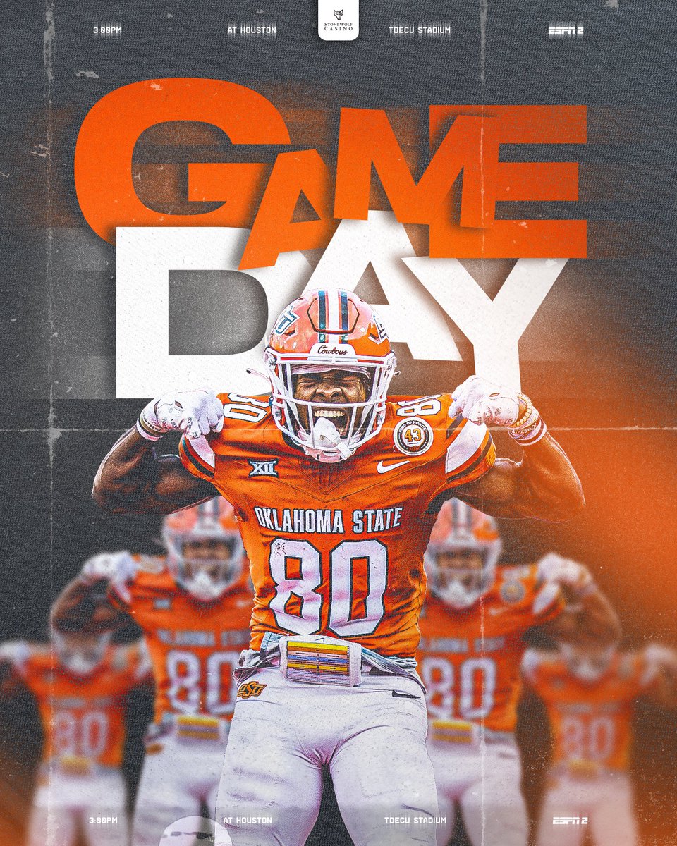 CowboyFB's tweet photo. Gm, it’s gameday y’all! 🤠

Vs.  Houston
📍 Houston, Texas 
⏰ 3:00 p.m. Ct
🏟️ TDECU Stadium
📺 ESPN2
📻 https://t.co/1NMWLg4aVs https://t.co/5foxR0wrEz