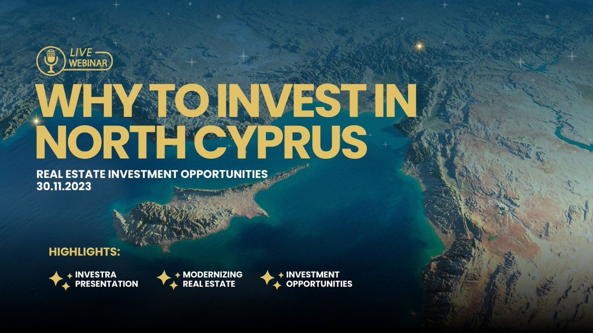 Join Our Exclusive Webinar: "Why to Invest in North Cyprus"

Discover the unparalleled investment opportunities in Northern Cyprus in our upcoming webinar. 
Date: November 30th - Reserve Your Spot Now!

investra.io/webinars/why-t…