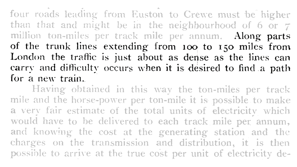 From a 1924 paper by one of my railway heroes, Henry Eoghan O'Brien, on the capacity at the southern end of the mainline of the LNWR, later the West Coast Main Line... One hundred years later and what has changed?