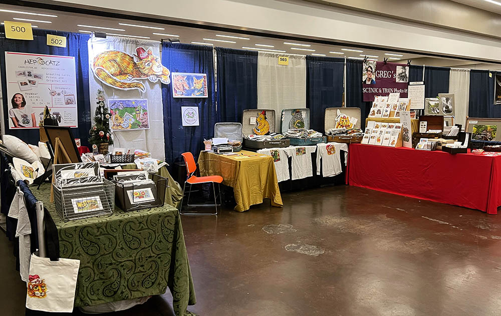 HepCatzDesign's tweet image. Headed back to Capital City Art & Craft Show at Charleston Civic Center and Coliseum! 10 to 6 today, noon to 5 Sunday. We're in a double wide! Booth 502