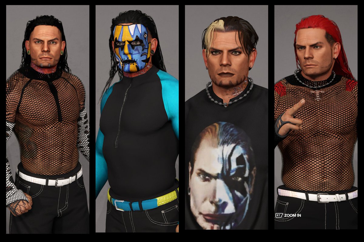 Good news, all of my Jeff Hardys have been reuploaded with the new and improved morph.

Hashtags: JeffHardy, HardyBoys, Valoween

#WWE2K23