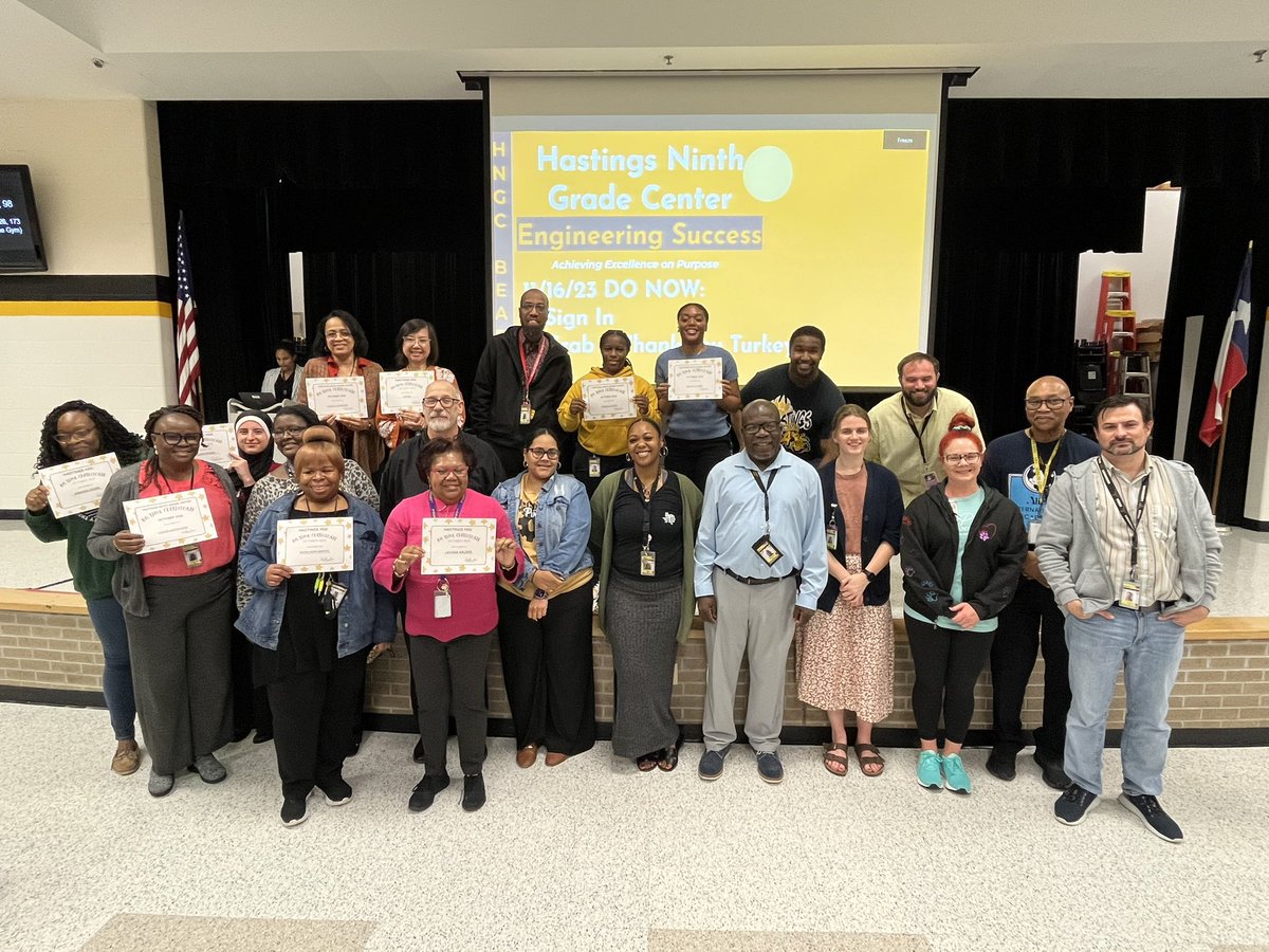 MrJSmithTheAP's tweet photo. We celebrated our staff for perfect attendance and no tardies for the month of October. @HNGCBears teachers love coming to bear country everyday! @AliefISD @anthonymays5 #SuccessEngineers https://t.co/cAseXPlb2W