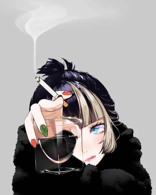 酒と煙草とらでんちゃん#らでん似絵 