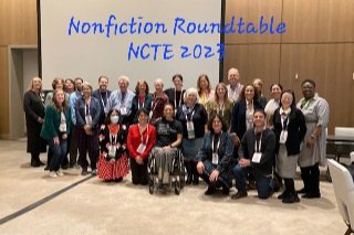 PatriciaNewman's tweet photo. What fun to be part of this talented group of #nonfiction creators brought together by @HadjioannouX + Mary Ann Cappiello! A moment of #nfjoy at #NCTE23 ๐ฅณ
@EastWestLit @Soaring20sPB @mstewartscience @GailJarrow @ErikaDawes โค๏ธ @HeatherLMont @duncantonatiuh @lernerbooks โค๏ธ https://t.co/DaFtrC7r3K